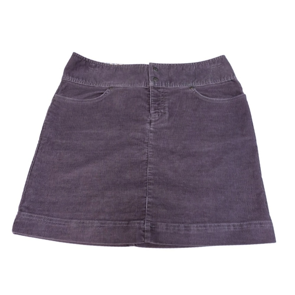 Athleta Corduroy Mini Skirt Women 8 Purple Stretch Pockets Fall Capsule Layering
